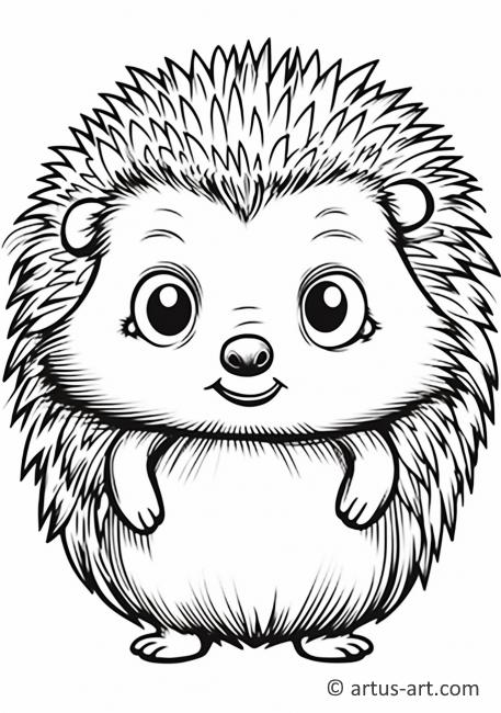Cute Hedgehog Coloring Page For Kids